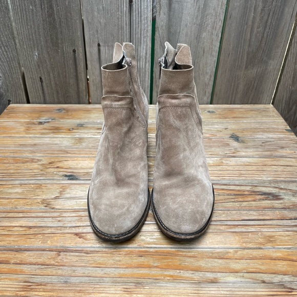 Paul Green Nora Hydro Bootie Womens 8 Tan Suede Stacked Heel Zip Boot - Picture 10 of 16